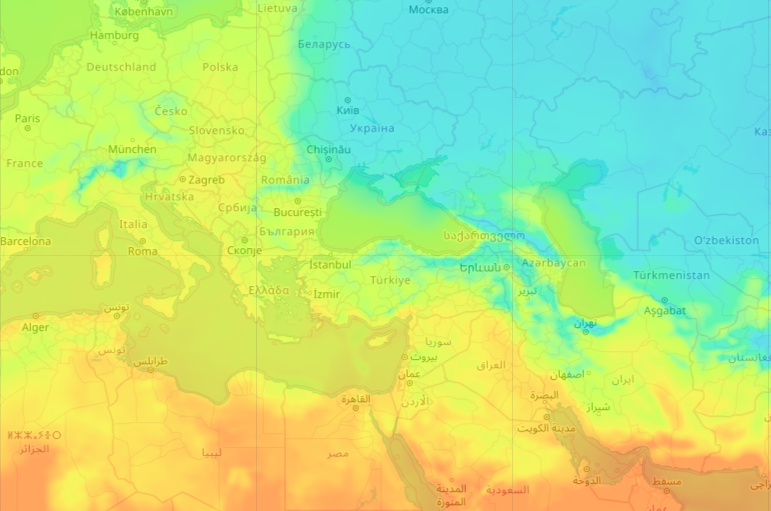 Air temperature at a height of 2 meters weather layer